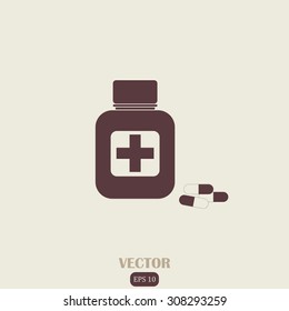 Vector illustration of medical bottle