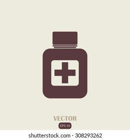 Vector illustration of medical bottle