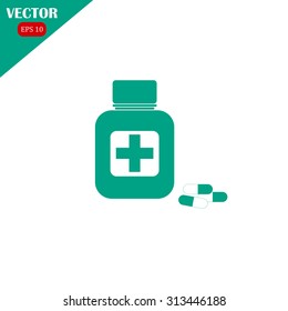 Vector illustration of medical bottle