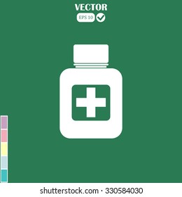 Vector illustration of medical bottle