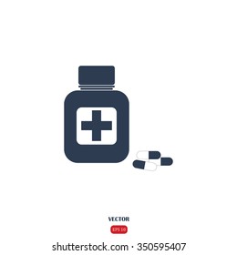 Vector illustration of medical bottle