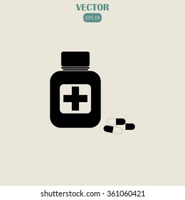 Vector illustration of medical bottle