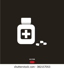Vector illustration of medical bottle