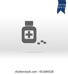 Vector illustration of medical bottle