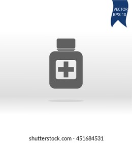 Vector illustration of medical bottle