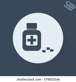 Vector illustration of medical bottle