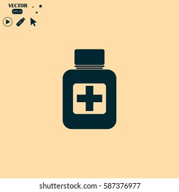 Vector illustration of medical bottle
