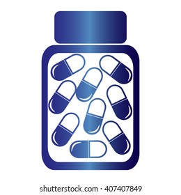 Vector illustration of medical bottle with pills