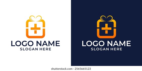 Vector illustration of Medical Box with Cross Icon - Health Care and First Aid Symbol, Logo Design.