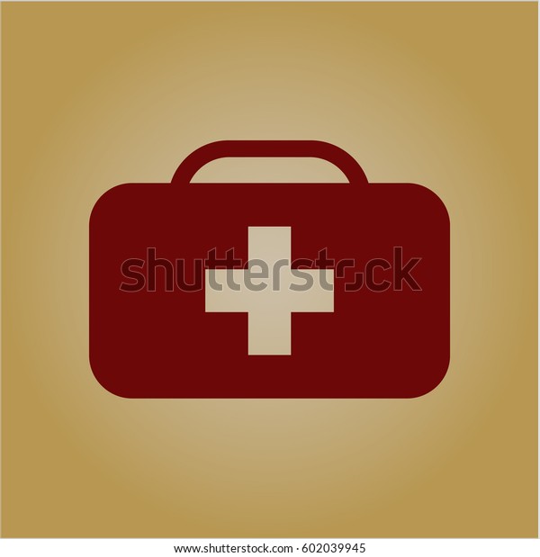 Vector Illustration Medical Briefcase Icon Meroon Stock Vector (Royalty ...