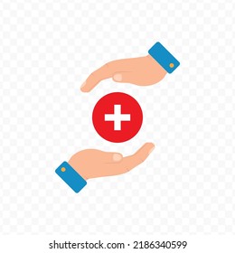 Vector illustration of medical care. Colored vector for website design .Simple design on transparent background (PNG).