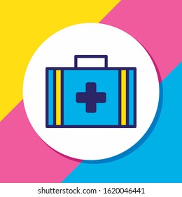 Vector illustration of medical case icon colored line. Beautiful medicine element also can be used as first aid kit icon element.
