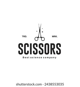 vector illustration of medical and chemical scissors logo icon for science and technology