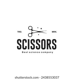 vector illustration of medical and chemical scissors logo icon for science and technology