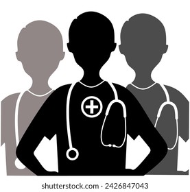 vector illustration of a medical doctor with a simple design.health doctor silhouette