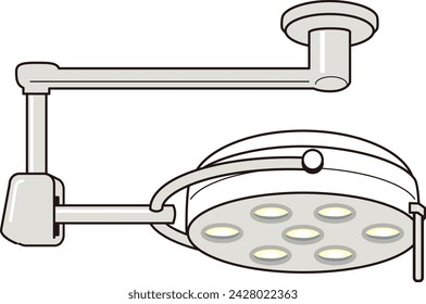 Vector illustration of medical equipment surgical light