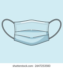 Vector illustration of a medical face mask. This modern and editable icon is perfect for healthcare, hospital, clinic, and medical-themed designs. Ideal for use in infographics, websites, educational 