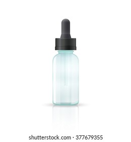 Vector illustration of a medical glass bottle. Packing on white background isolated