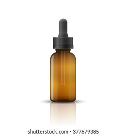 Vector illustration of a medical glass bottle. Packing on white background isolated