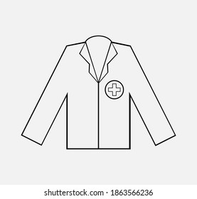 Vector Illustration Of Medical Gown, Clothes Icon On Gray Background