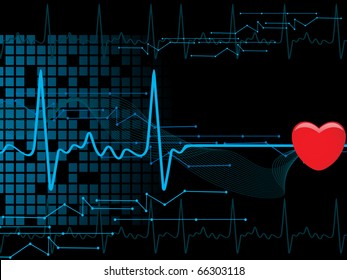 vector illustration of medical heart beat background