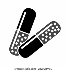 Vector illustration of medical icon on white background. Pill