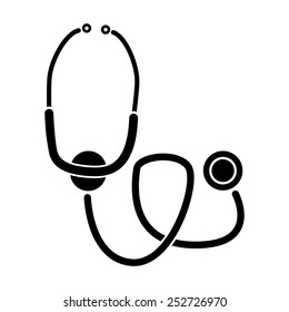 Vector illustration of medical icon on white background. Stethoscope