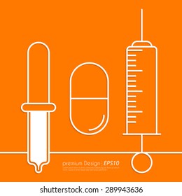 Vector illustration of a medical kit. Flat design