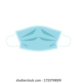 Vector illustration of medical mask, protection from bacteria and viruses, isolated on white background