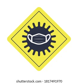 
Vector illustration. Medical mask with viros.