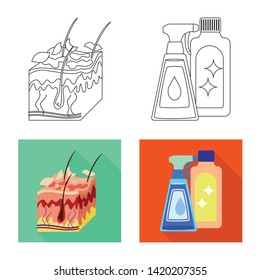 Vector illustration of medical and pain  icon. Set of medical and disease stock symbol for web.