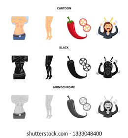 Vector illustration of medical and pain  sign. Collection of medical and disease vector icon for stock.