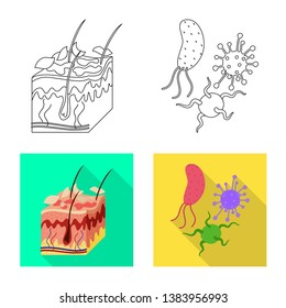 Vector illustration of medical and pain  symbol. Set of medical and disease vector icon for stock.