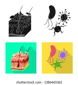 Vector illustration of medical and pain  symbol. Set of medical and disease stock vector illustration.