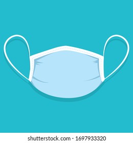Vector illustration of medical protected mask. Viral disease prevention. Daily personal care. Epidemic Coronavirus  precaution tips. Safety breathing mask. 