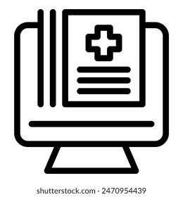 Vector illustration of medical report icon for electronic health record  ehr  management system with digital technology interface. Clinical information. And patient data