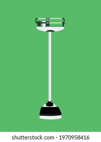 Vector illustration of a medical scale  that measures height and weight