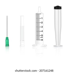 Vector illustration of Medical Syringe isolate on white background
