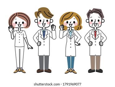 Vector illustration of medical team.