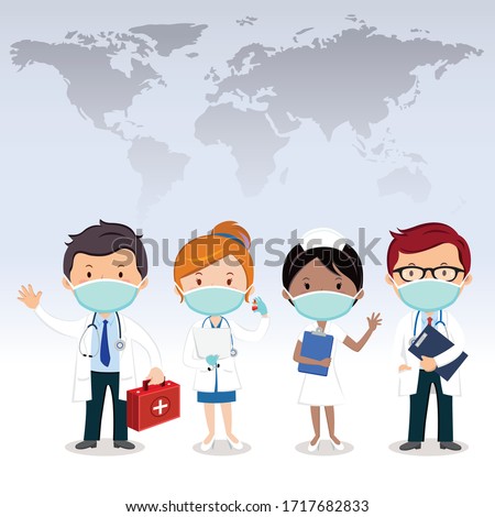Vector illustration of medical team
