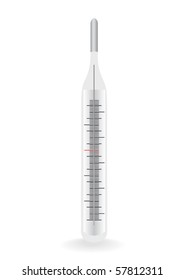 Vector illustration the medical thermometer on a white background