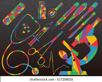 vector illustration of the medical tools