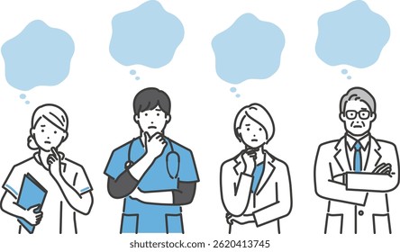 Vector illustration of a medical worker in trouble