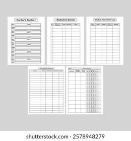 Vector illustration of medication log book