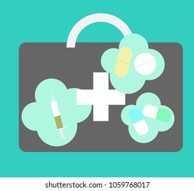 Vector illustration of Medicine bag