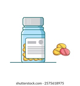 vector illustration of a medicine bottle