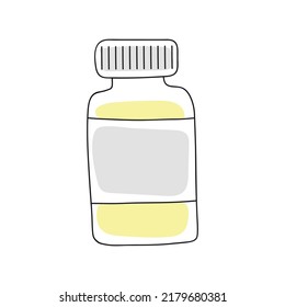 Vector illustration of medicine bottle in doodle style