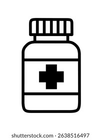 vector illustration of medicine bottle on white background