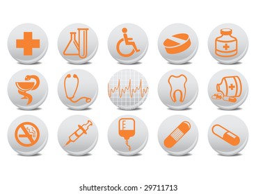 Vector illustration of medicine buttons .You can use it for your website, application or presentation