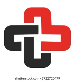Vector illustration of medicine cross broken. Symbol of medical failure. Icon of health care.new